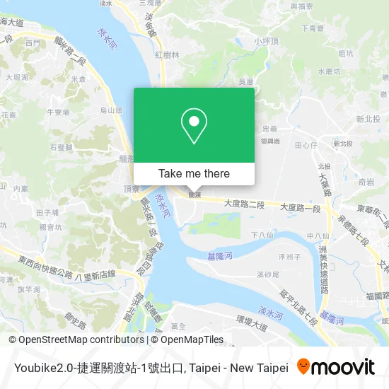 Youbike2.0-捷運關渡站-1號出口 map