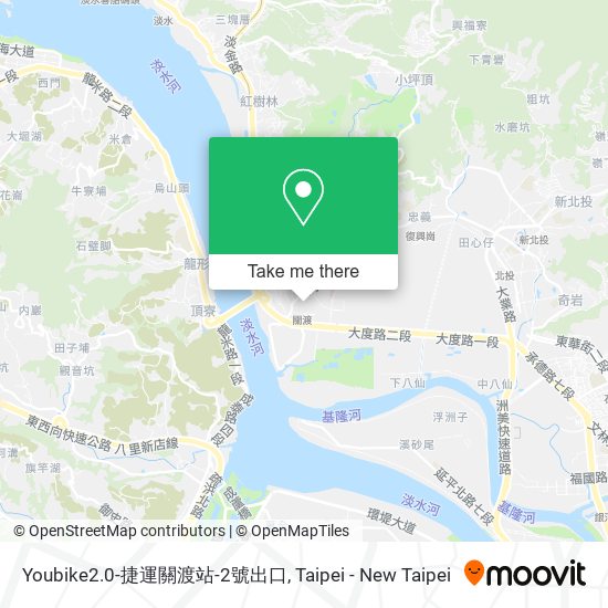 Youbike2.0-捷運關渡站-2號出口 map