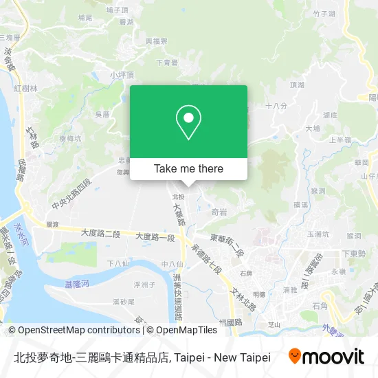 北投夢奇地-三麗鷗卡通精品店地圖