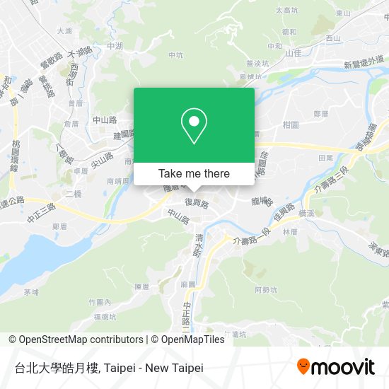 台北大學皓月樓 map