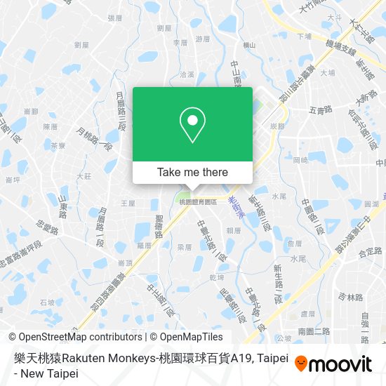 樂天桃猿Rakuten Monkeys-桃園環球百貨A19地圖
