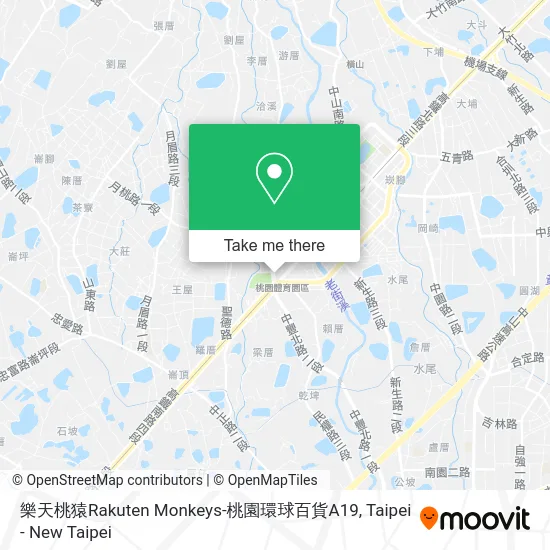 樂天桃猿Rakuten Monkeys-桃園環球百貨A19 map