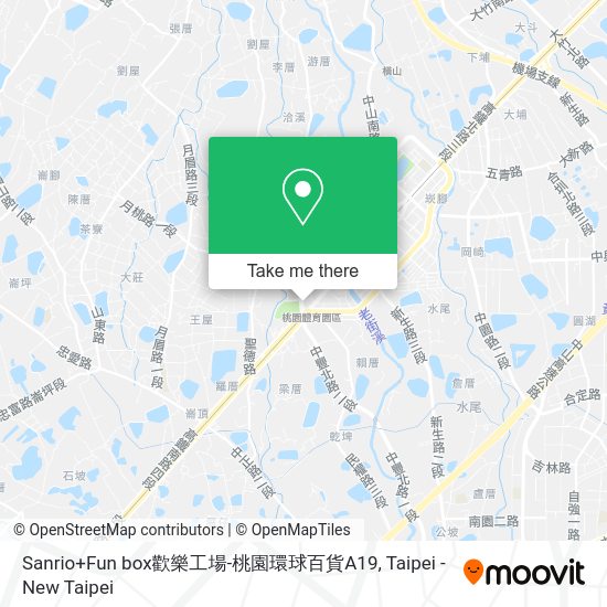 Sanrio+Fun box歡樂工場-桃園環球百貨A19 map