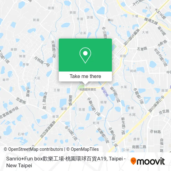 Sanrio+Fun box歡樂工場-桃園環球百貨A19地圖