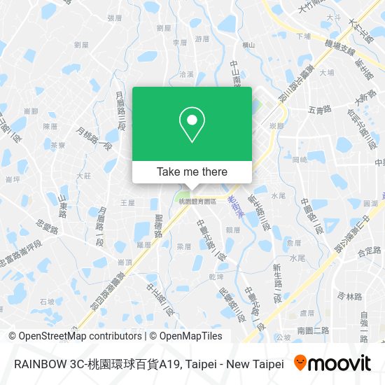 RAINBOW 3C-桃園環球百貨A19地圖