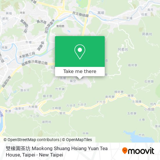 雙橡園茶坊 Maokong Shuang Hsiang Yuan Tea House map