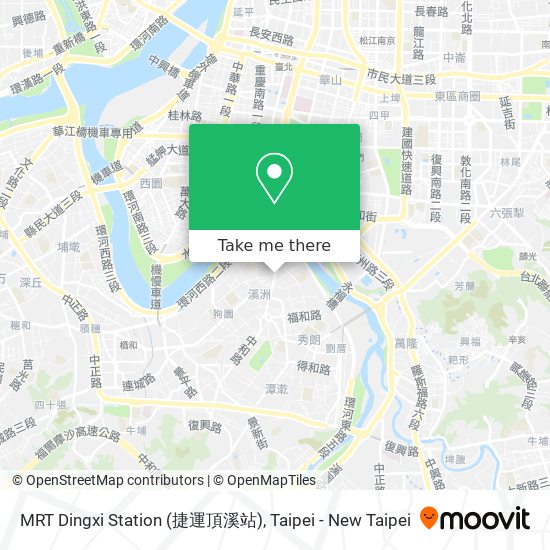 MRT Dingxi Station (捷運頂溪站) map