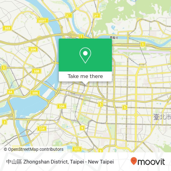中山區 Zhongshan District map