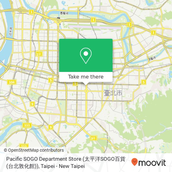 Pacific SOGO Department Store (太平洋SOGO百貨 (台北敦化館)) map