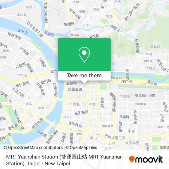 MRT Yuanshan Station map