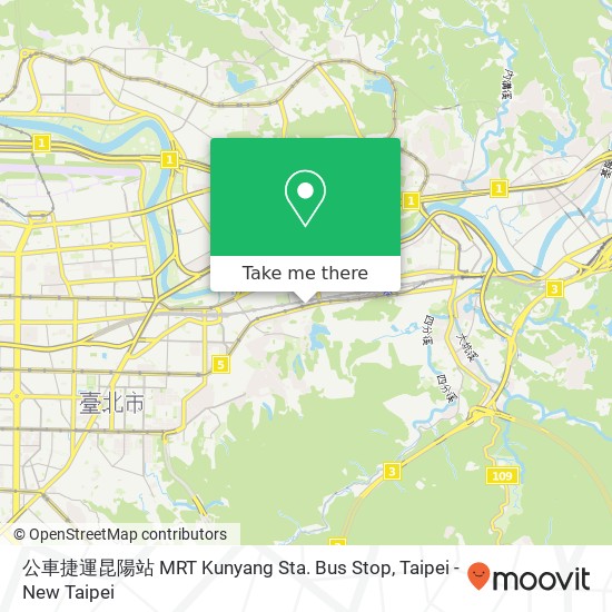 公車捷運昆陽站 MRT Kunyang Sta. Bus Stop map