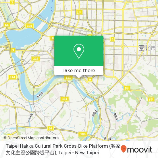 Taipei Hakka Cultural Park Cross-Dike Platform (客家文化主題公園跨堤平台) map