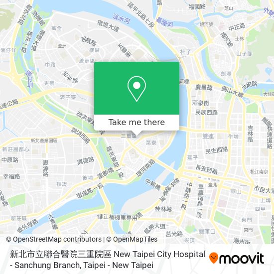 新北市立聯合醫院三重院區 New Taipei City Hospital - Sanchung Branch map