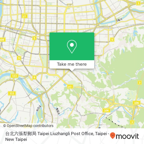 台北六張犁郵局 Taipei Liuzhangli Post Office map