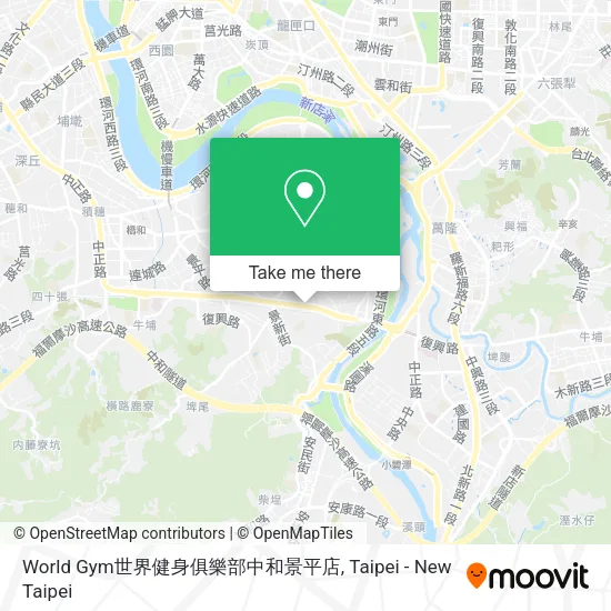 World Gym世界健身俱樂部中和景平店地圖