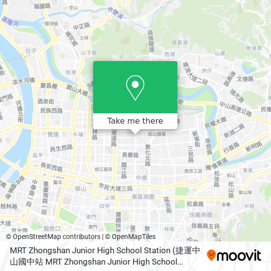 MRT Zhongshan Junior High School Station map