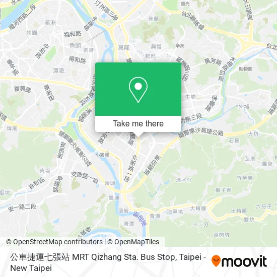 公車捷運七張站 MRT Qizhang Sta. Bus Stop map