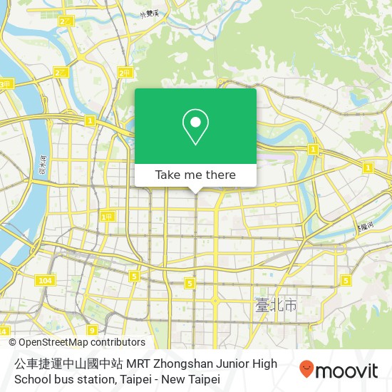 公車捷運中山國中站 MRT Zhongshan Junior High School bus station map