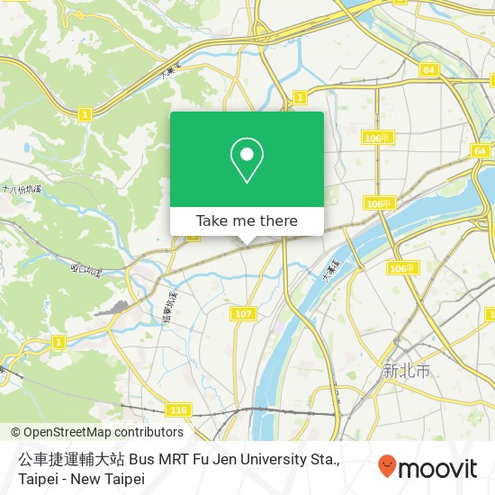 公車捷運輔大站 Bus MRT Fu Jen University Sta. map