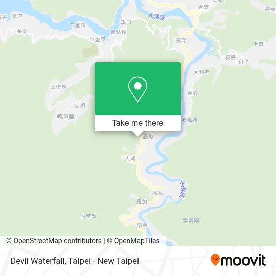 Devil Waterfall map