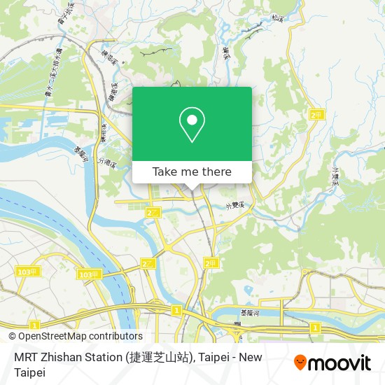 MRT Zhishan Station (捷運芝山站) map