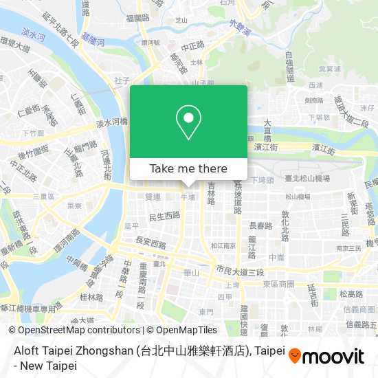 Aloft Taipei Zhongshan (台北中山雅樂軒酒店) map