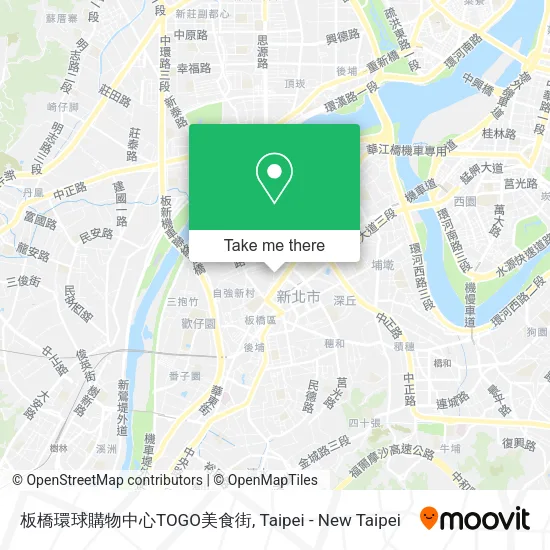 板橋環球購物中心TOGO美食街地圖