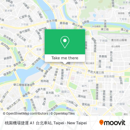 桃園機場捷運 A1 台北車站 map