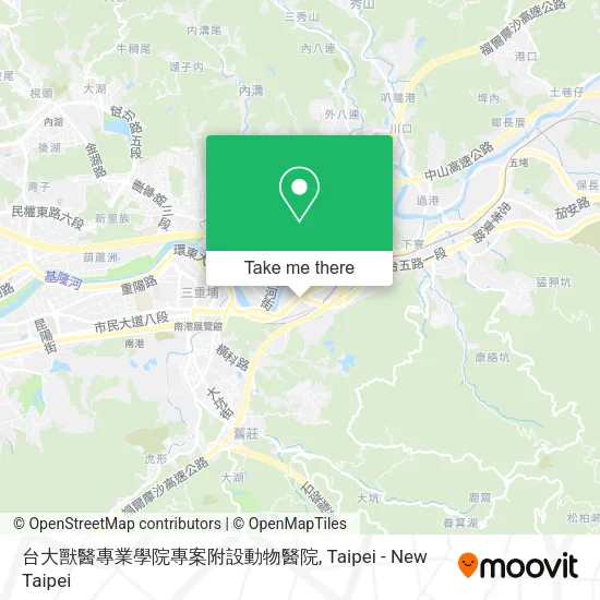 台大獸醫專業學院專案附設動物醫院地圖