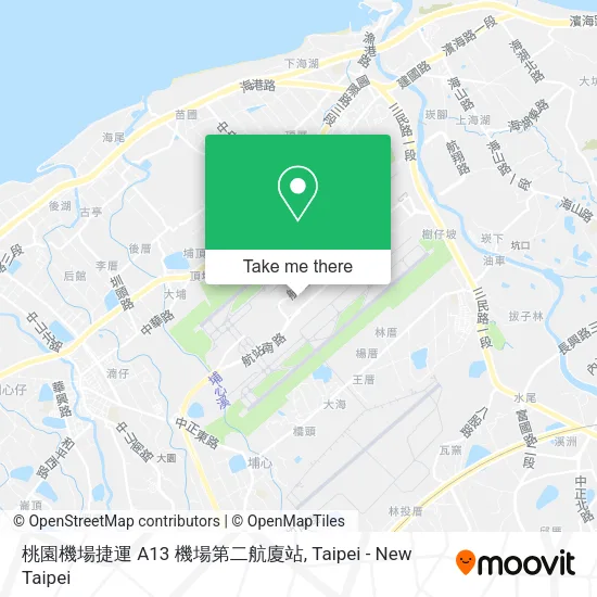 桃園機場捷運 A13 機場第二航廈站地圖