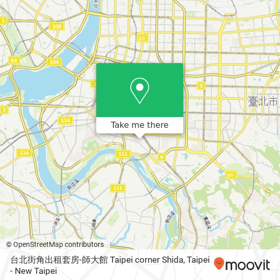 台北街角出租套房-師大館 Taipei corner Shida map