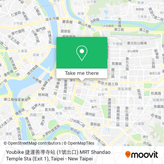 Youbike 捷運善導寺站 (1號出口) MRT Shandao Temple Sta (Exit 1) map