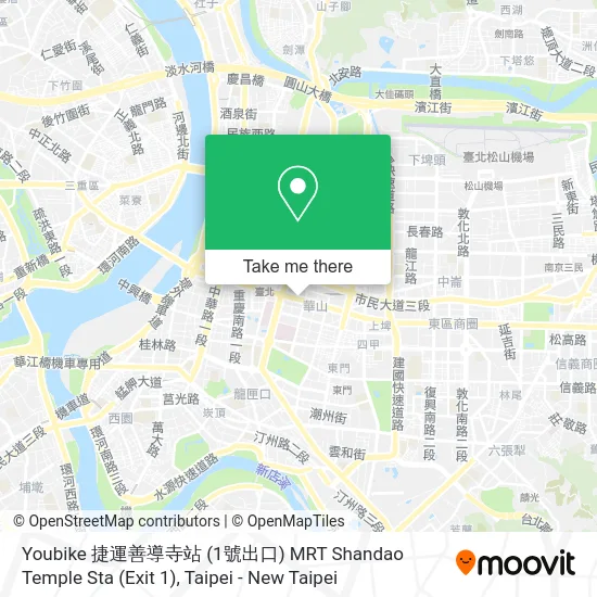 Youbike 捷運善導寺站 (1號出口) MRT Shandao Temple Sta (Exit 1) map