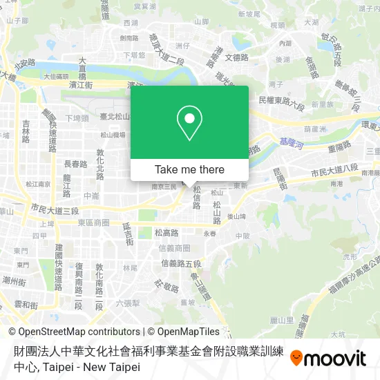 財團法人中華文化社會福利事業基金會附設職業訓練中心地圖