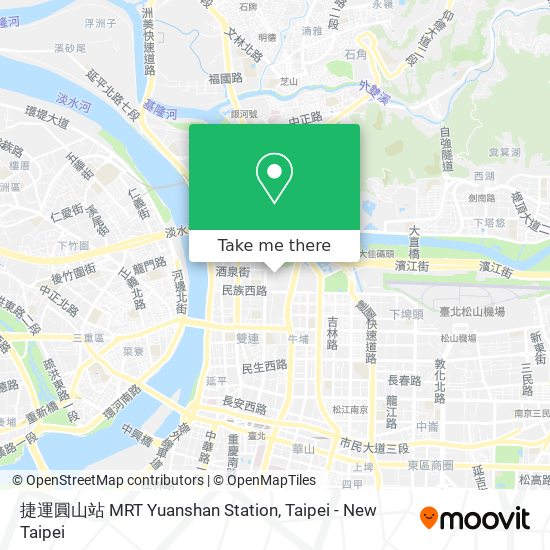 捷運圓山站 MRT Yuanshan Station地圖