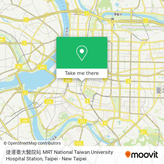 捷運臺大醫院站 MRT National Taiwan University Hospital Station map