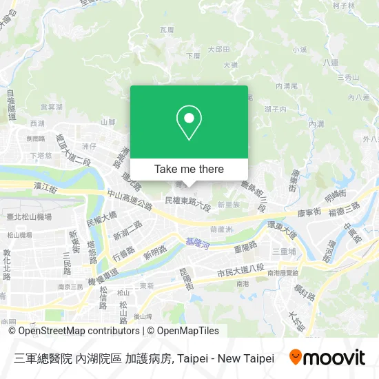 三軍總醫院 內湖院區 加護病房地圖