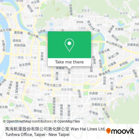 萬海航運股份有限公司敦化辦公室 Wan Hai Lines Ltd, Tunhwa Office map