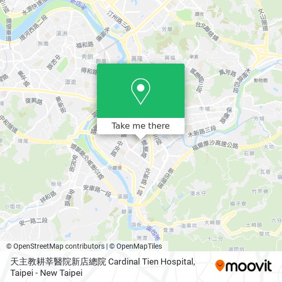天主教耕莘醫院新店總院 Cardinal Tien Hospital map