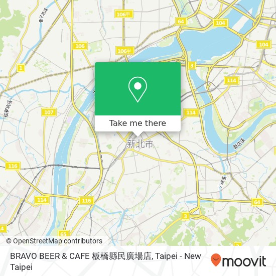 BRAVO BEER & CAFE 板橋縣民廣場店 map