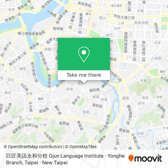 巨匠美語永和分校 Gjun Language Institute - Yonghe Branch map