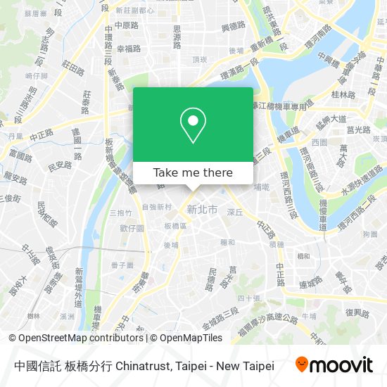 中國信託 板橋分行 Chinatrust map