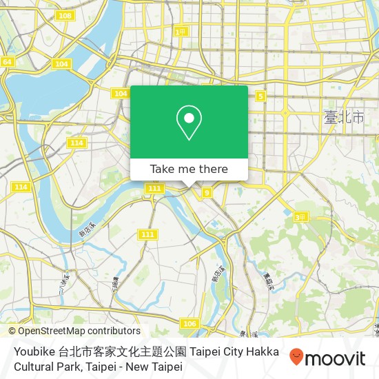 Youbike  台北市客家文化主題公園 Taipei City Hakka Cultural Park map