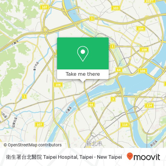 衛生署台北醫院 Taipei Hospital map