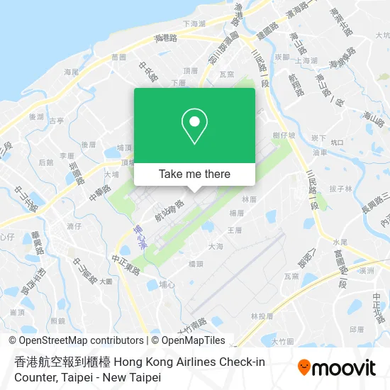 香港航空報到櫃檯 Hong Kong Airlines Check-in Counter map