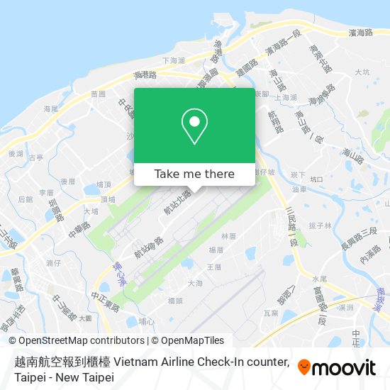 越南航空報到櫃檯 Vietnam Airline Check-In counter map