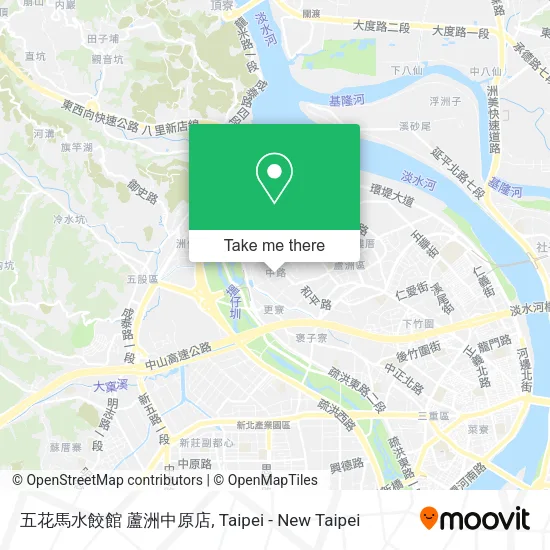 五花馬水餃館 蘆洲中原店地圖