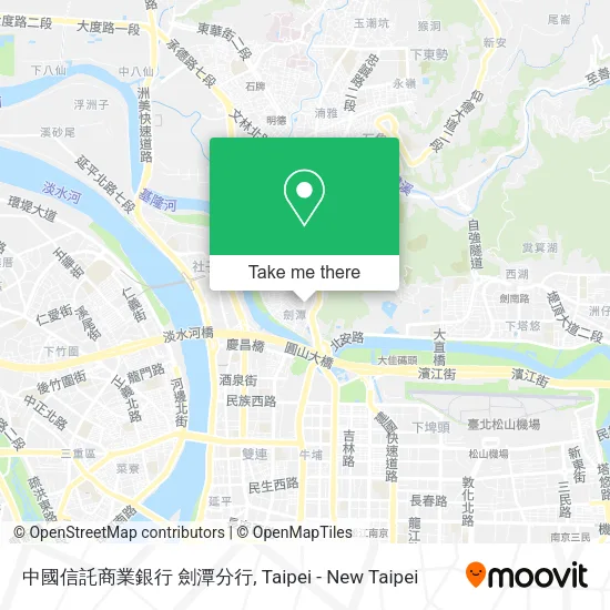 中國信託商業銀行 劍潭分行地圖