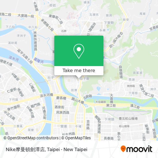 Nike摩曼頓劍潭店 map