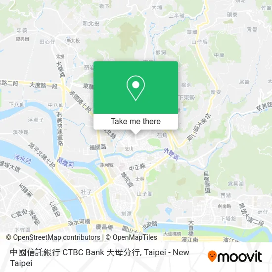 中國信託銀行 CTBC Bank 天母分行地圖